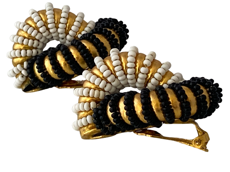 WILLIAM DE LILLO Gold Earrings with Beaded Detail