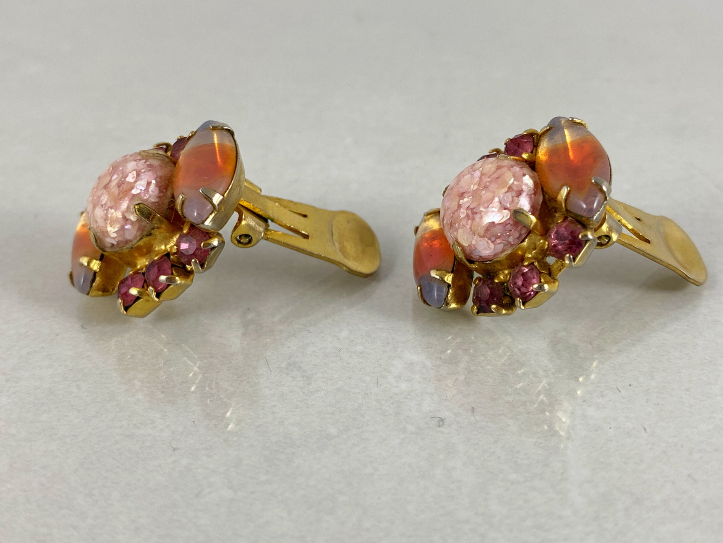 1950s Pink Rhinestone Necklace & Earring Set | Vintage Beauty! - Busy Bowerbird