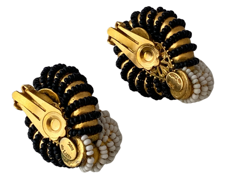 WILLIAM DE LILLO Gold Earrings with Beaded Detail