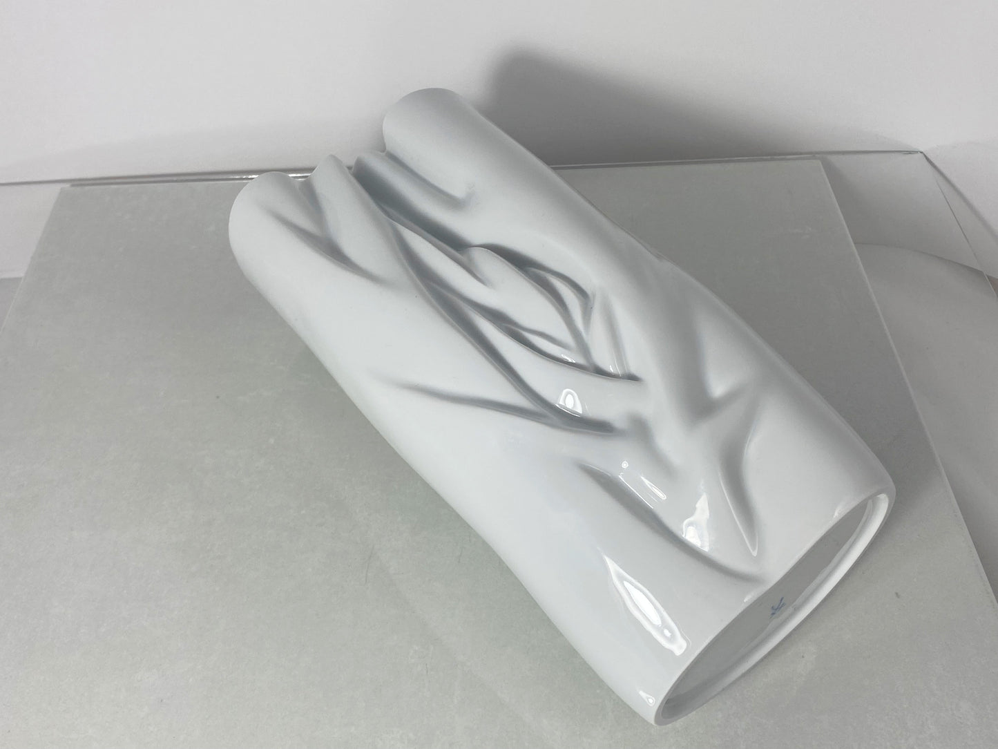 Meissen White Organic Structural 24 cm Porcelain Relief Vase | Stunning! - Busy Bowerbird