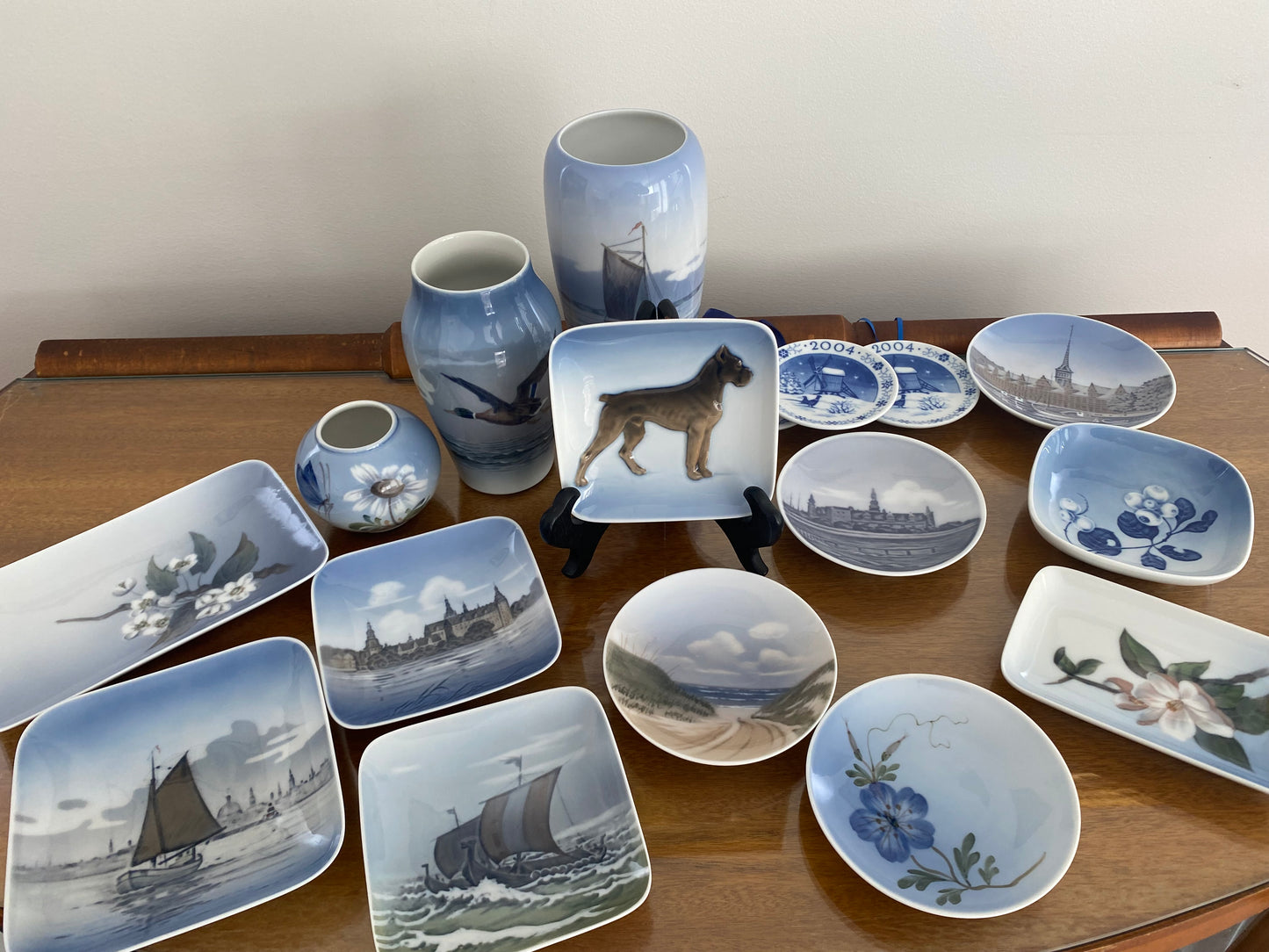 Vintage Royal Copenhagen Porcelain Boxer Dog Trinket/ Pin Plate - Busy Bowerbird