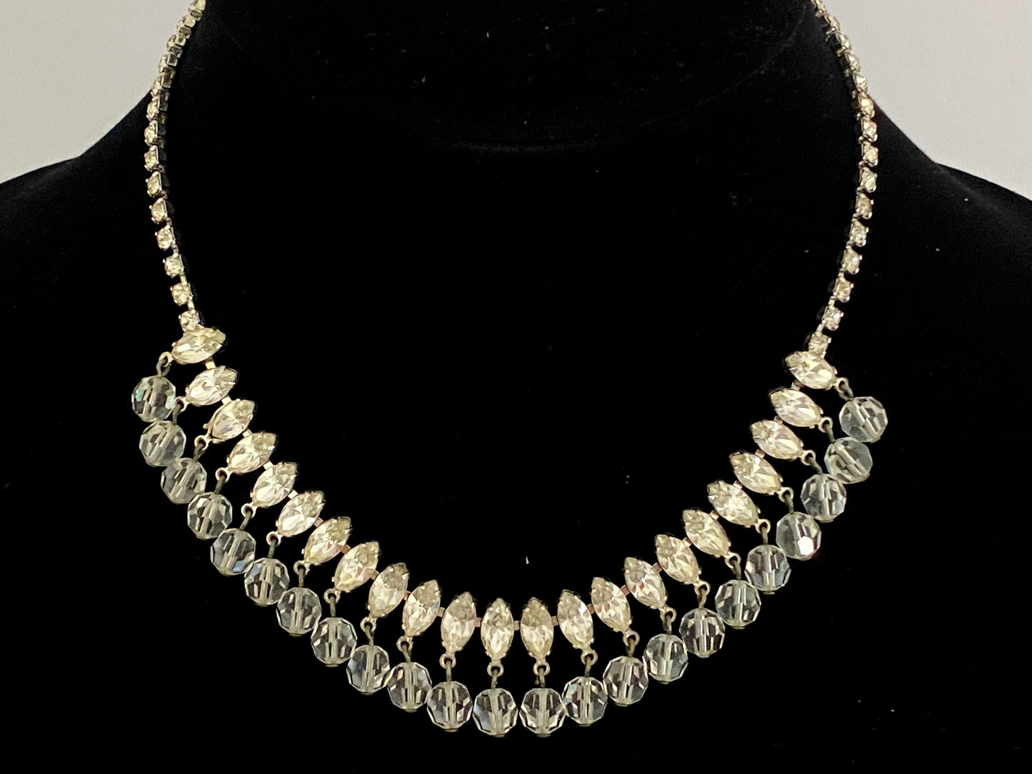 1950s JOSEPH WIESNER NY | Rhodium-Plated Crystal & Glass Parure | Original Box - Busy Bowerbird