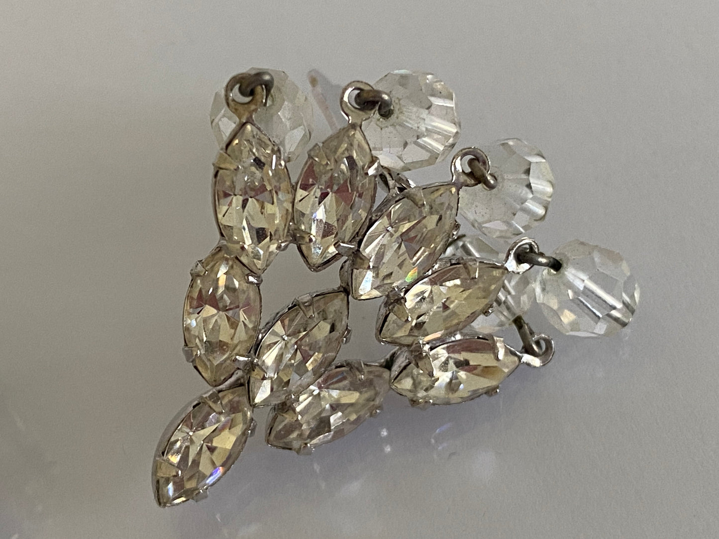 1950s JOSEPH WIESNER NY | Rhodium-Plated Crystal & Glass Parure | Original Box - Busy Bowerbird