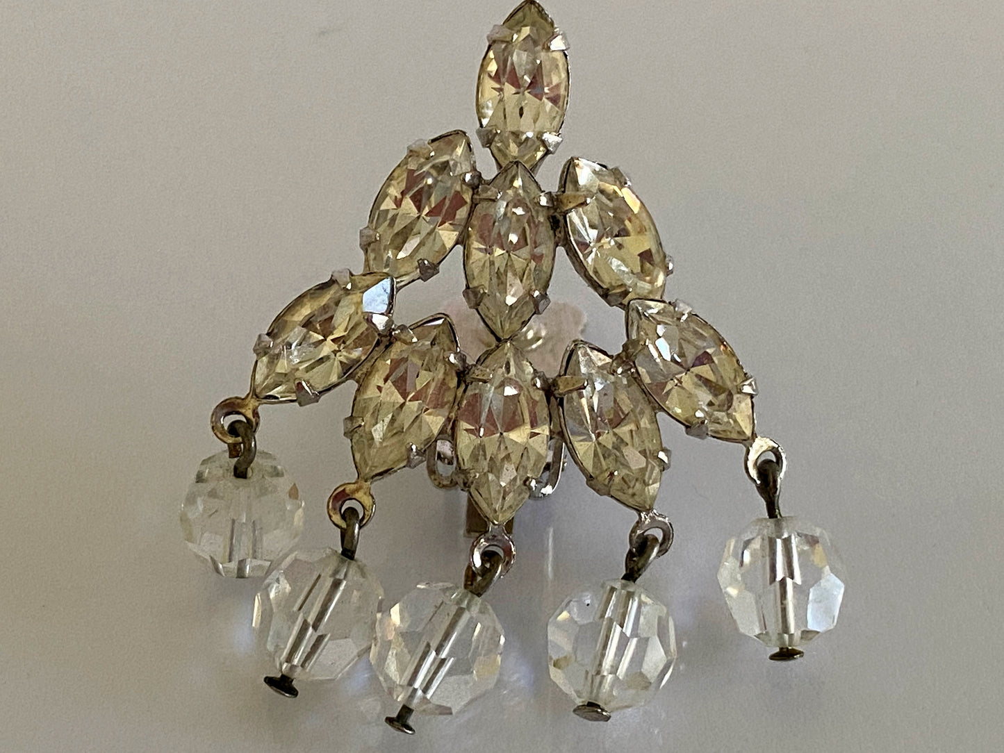 1950s JOSEPH WIESNER NY | Rhodium-Plated Crystal & Glass Parure | Original Box - Busy Bowerbird