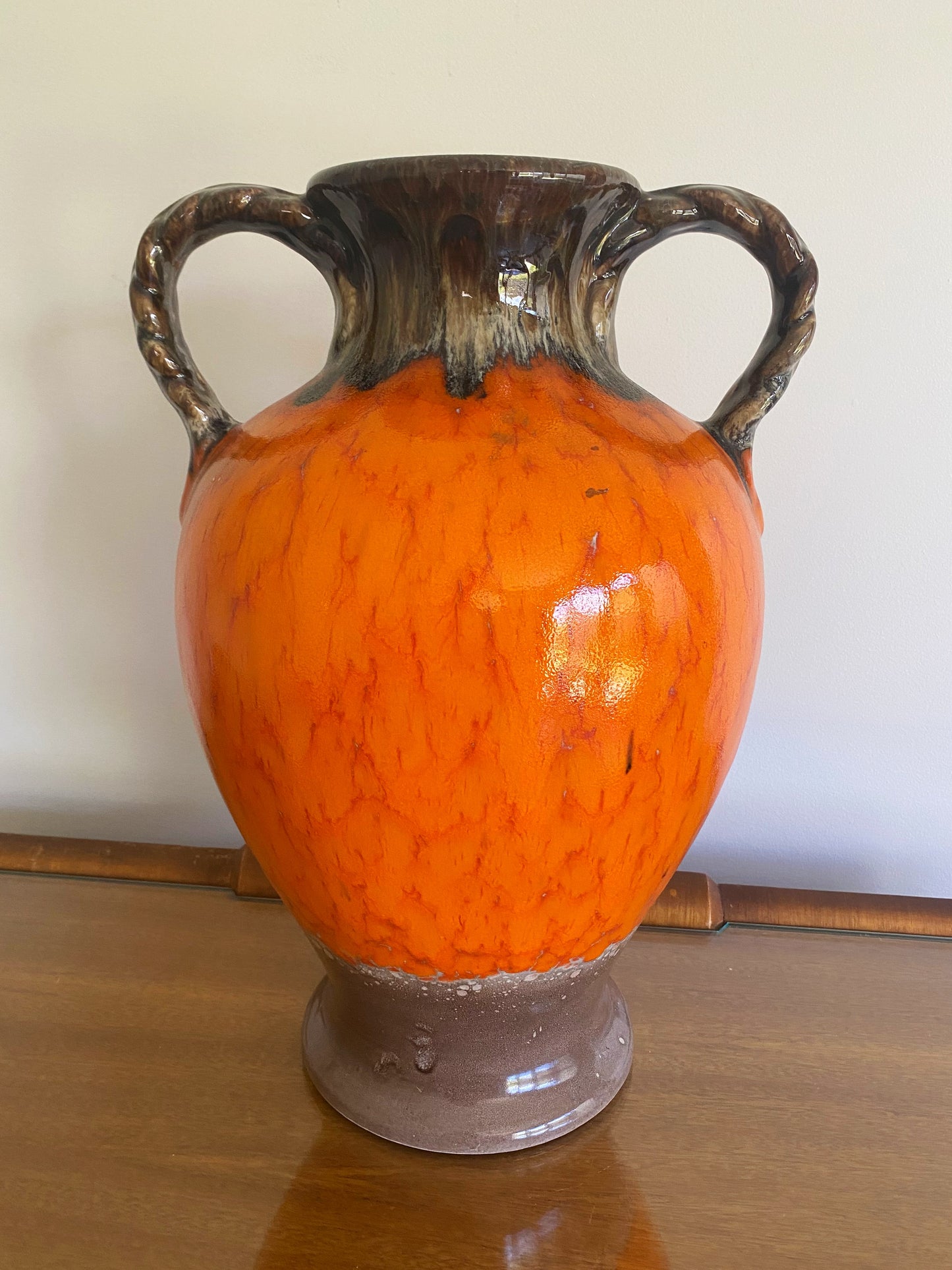 Vintage WEST GERMAN Double-Handled Floor Vase | Large & Impressive! - Busy Bowerbird