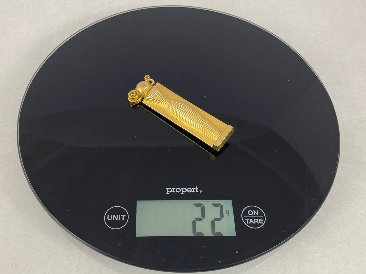 GIVENCHY Gold-Plated 'ORGANZA' 3-D Perfume Bottle Brooch Pin - Busy Bowerbird