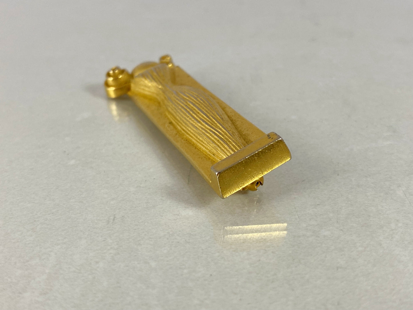 GIVENCHY Gold-Plated 'ORGANZA' 3-D Perfume Bottle Brooch Pin - Busy Bowerbird