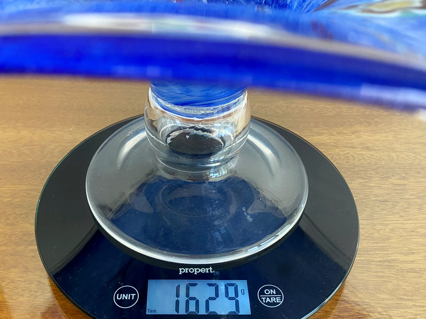 Blue MURANO Freeform Art Glass Centerpiece Bowl | Millefiori Accents - Busy Bowerbird