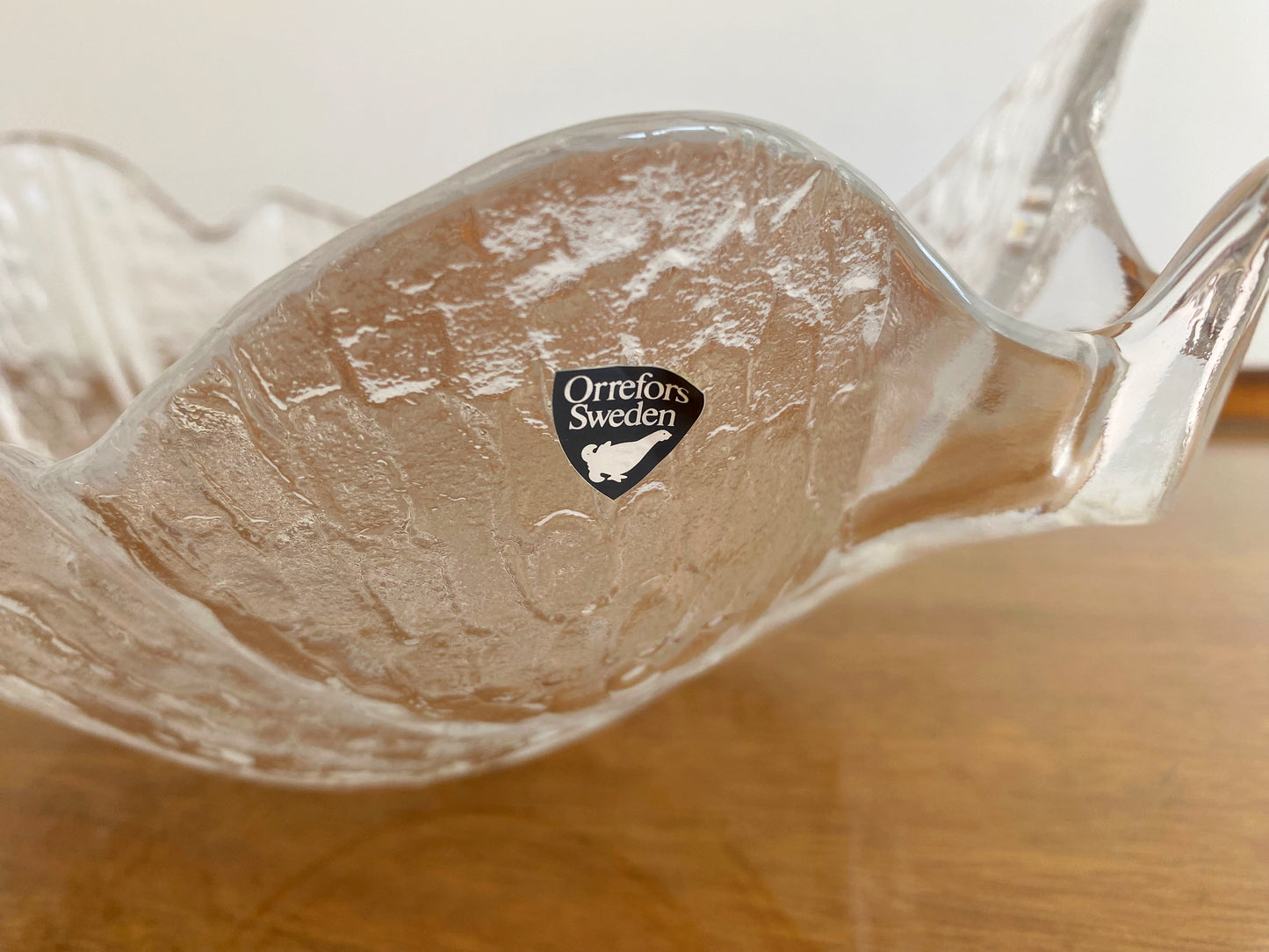 1980s ORREFORS Eden Collection Leaf-Shaped Serving Bowl