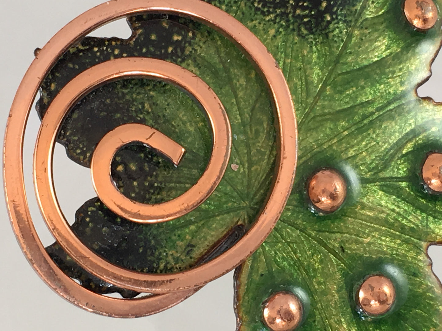 Matisse Copper Jewelry Enameled Brooch & Earring Set