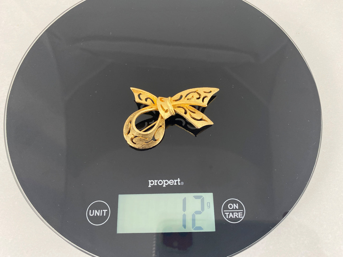 1960s BSK Gold-Tone Bow or Ribbon Brooch Pin | New York Design - Busy Bowerbird