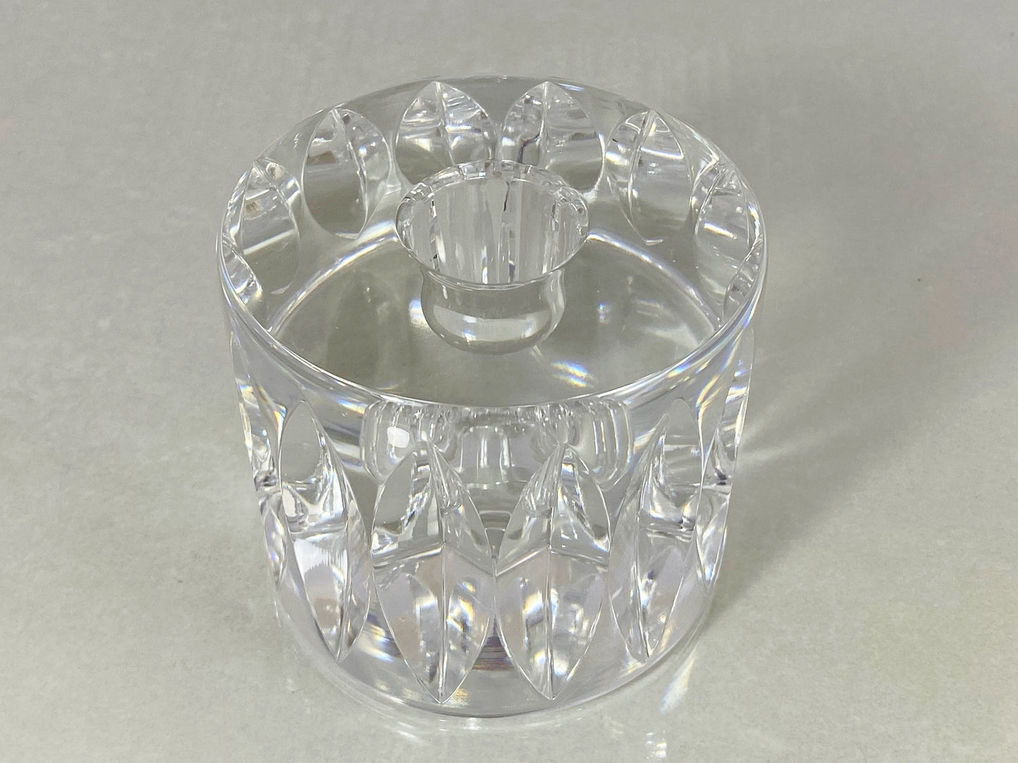 1960s ORREFORS Cylindrical, Fluted Crystal Candlestick Holder SVEN PALQVIST - Busy Bowerbird