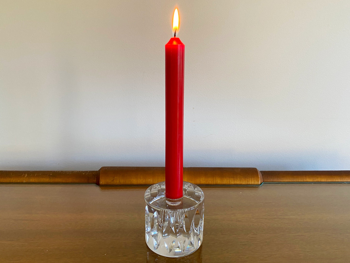 1960s ORREFORS Cylindrical, Fluted Crystal Candlestick Holder SVEN PALQVIST - Busy Bowerbird