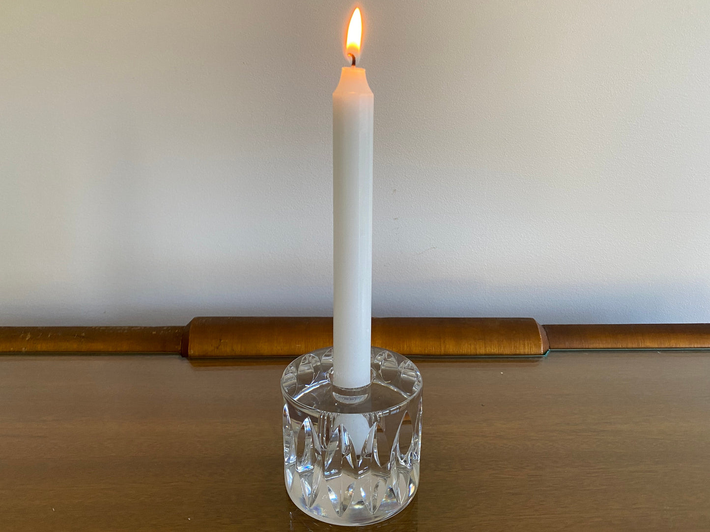 1960s ORREFORS Cylindrical, Fluted Crystal Candlestick Holder SVEN PALQVIST - Busy Bowerbird