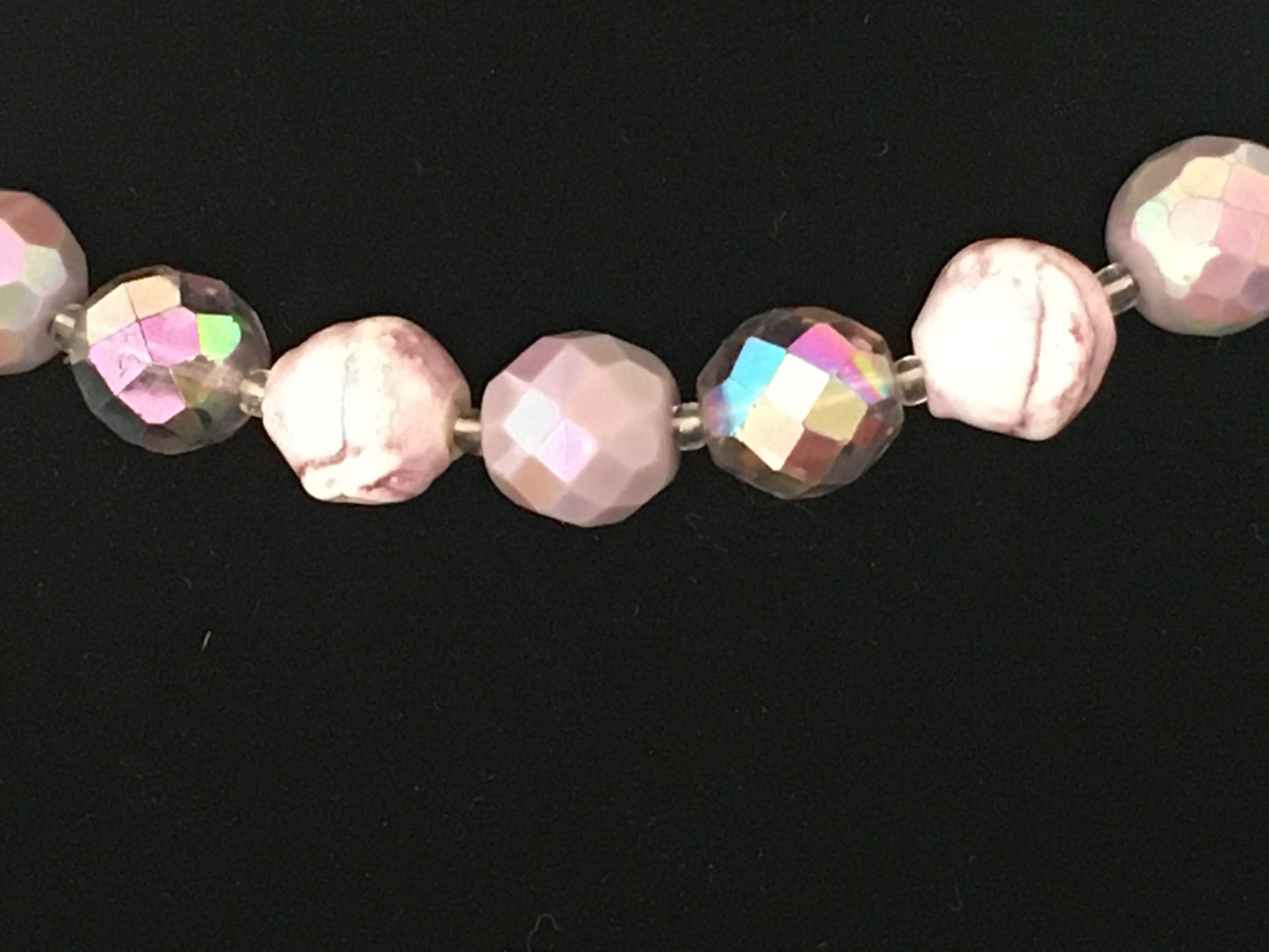 Vintage 16" Purple/Pink Aurora Borealis Crystal and Bead Necklace & Earring Set - Busy Bowerbird