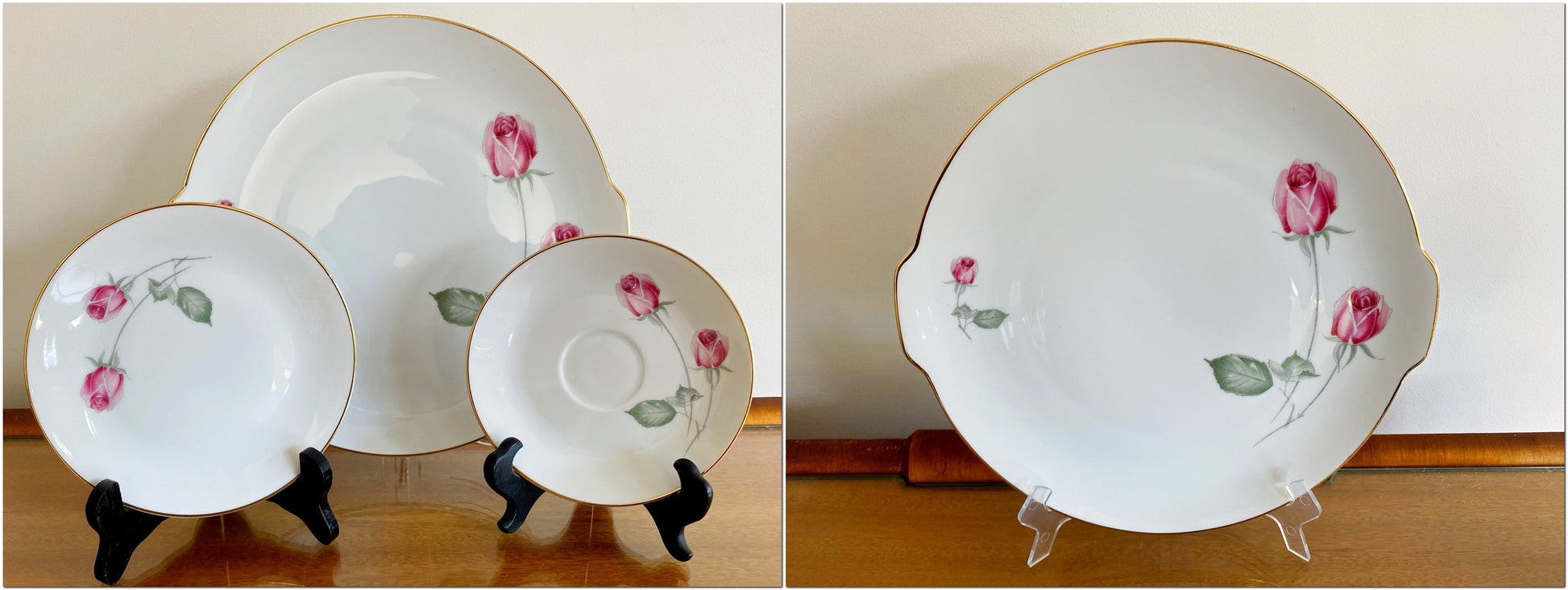 Vintage 22-Piece Hutschenreuther 'American Beauty' Rose Pattern Coffee Service - Busy Bowerbird