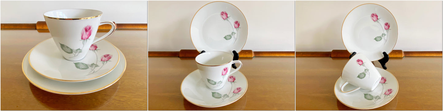 Vintage 22-Piece Hutschenreuther 'American Beauty' Rose Pattern Coffee Service - Busy Bowerbird