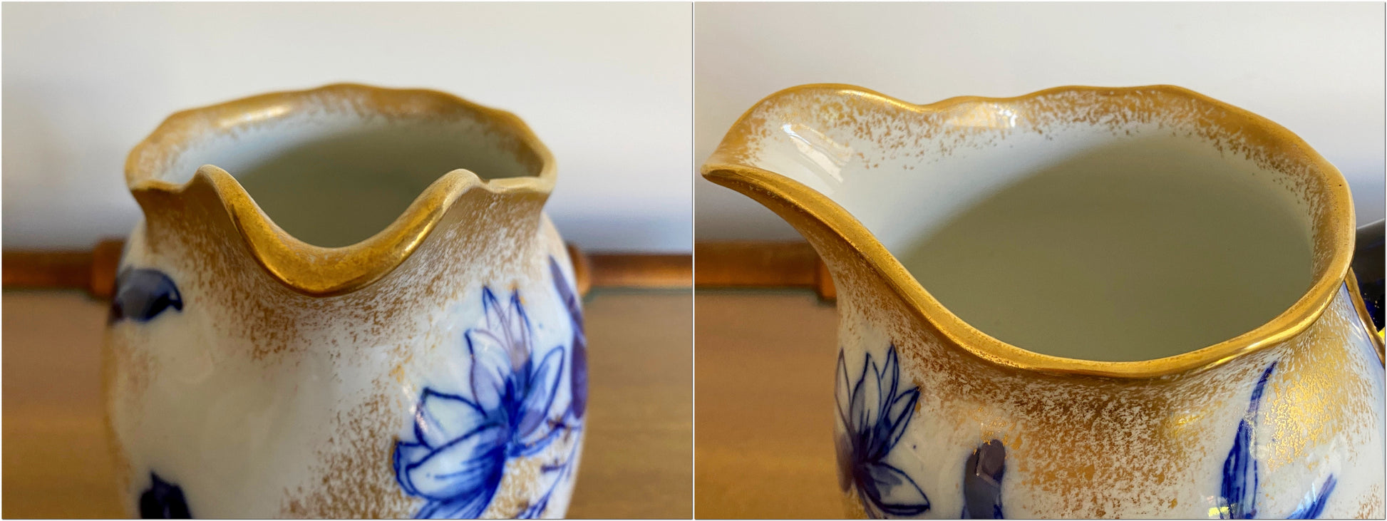 Antique ROYAL DOULTON 'Blue Iris and Butterfly' Jug |Rare! - Busy Bowerbird