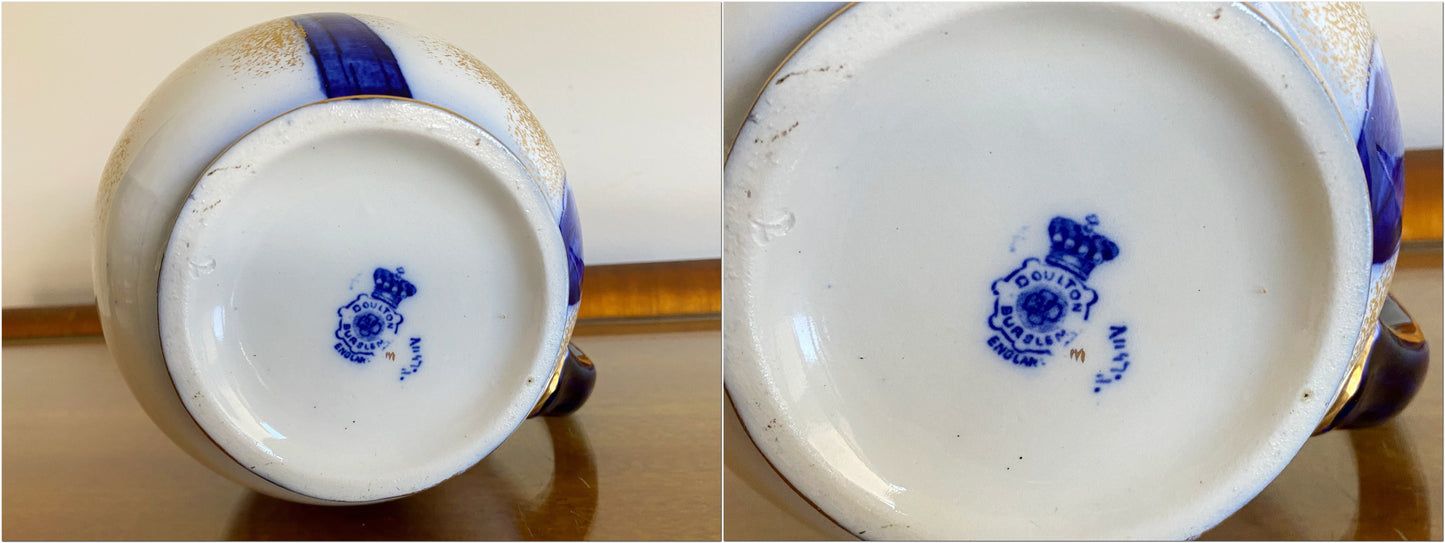 Antique ROYAL DOULTON 'Blue Iris and Butterfly' Jug |Rare! - Busy Bowerbird