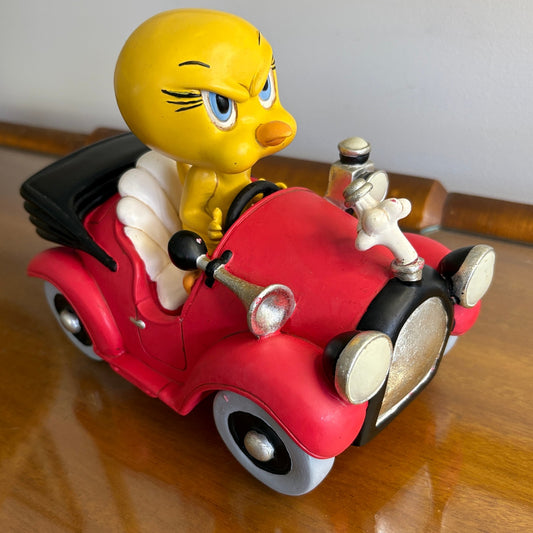 Tweety Bird in his red car