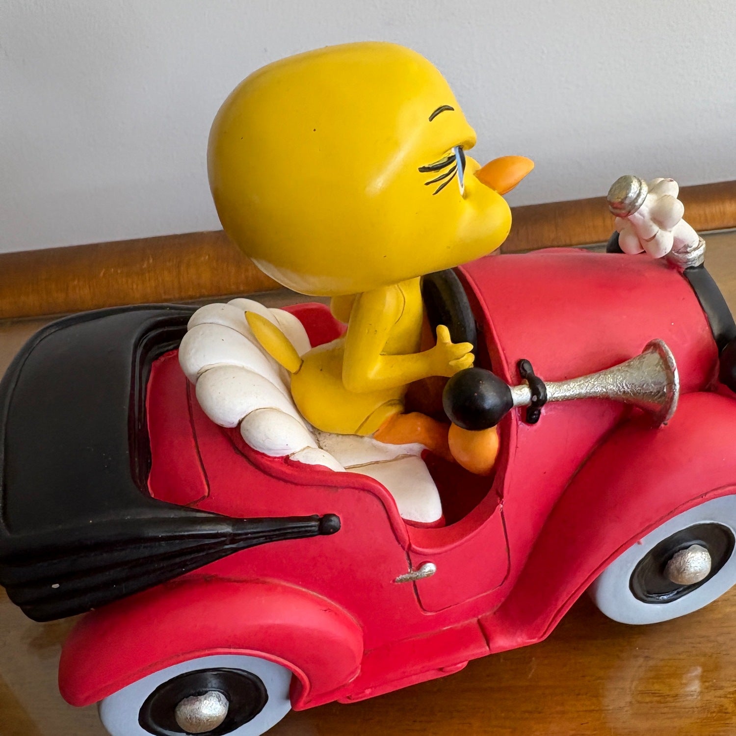 Tweety Bird in his red car