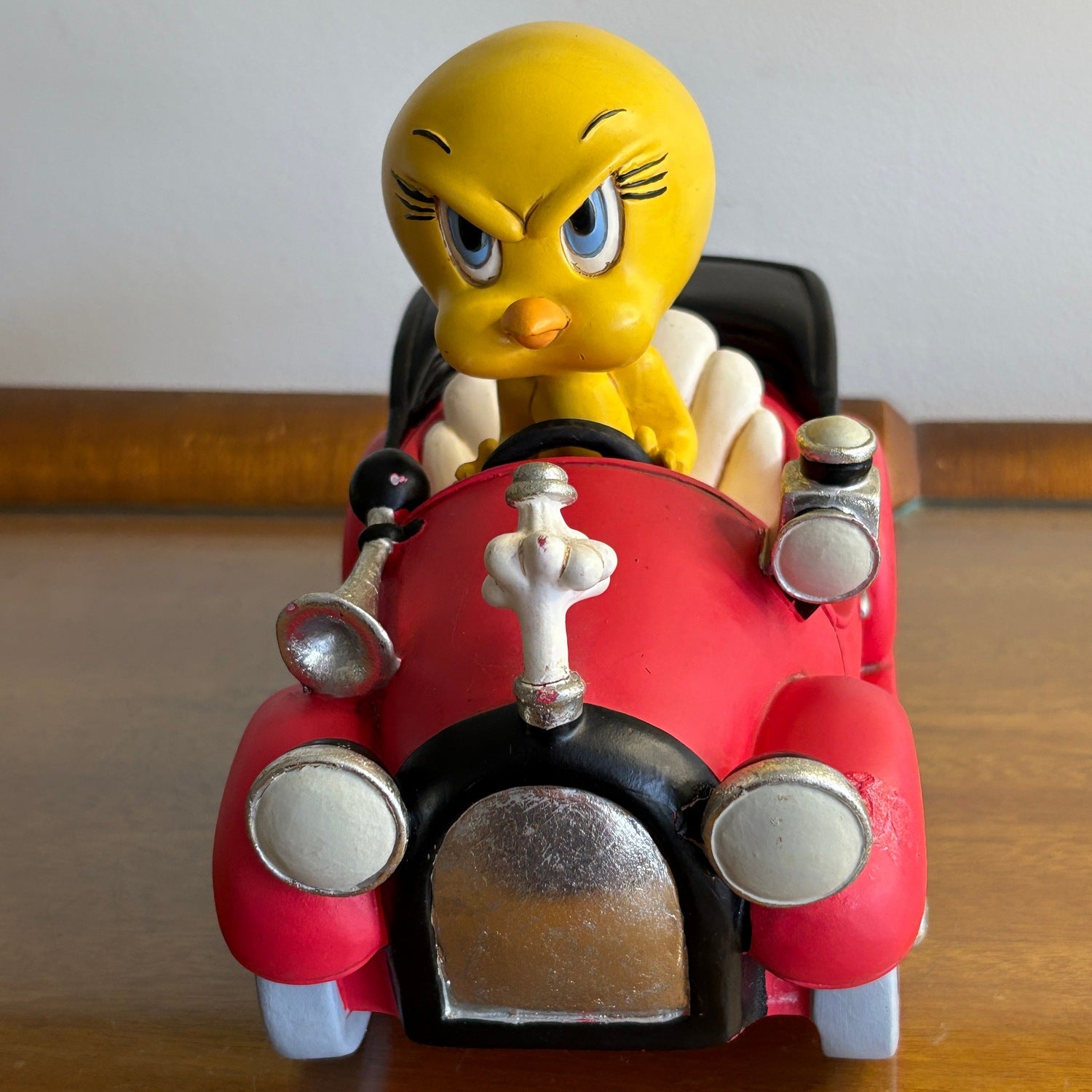 Tweety Bird in his red car