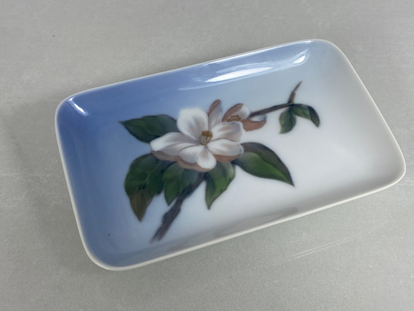 1980s Royal Copenhagen Porcelain 'White Blossom' Trinket Tray