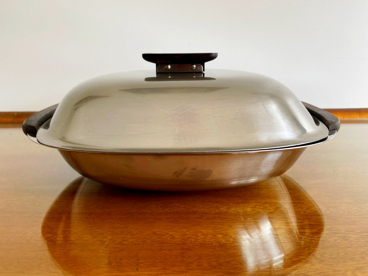 1960s LUNDTOFTE Lidded Serving Dish with Rosewood Handles - Busy Bowerbird