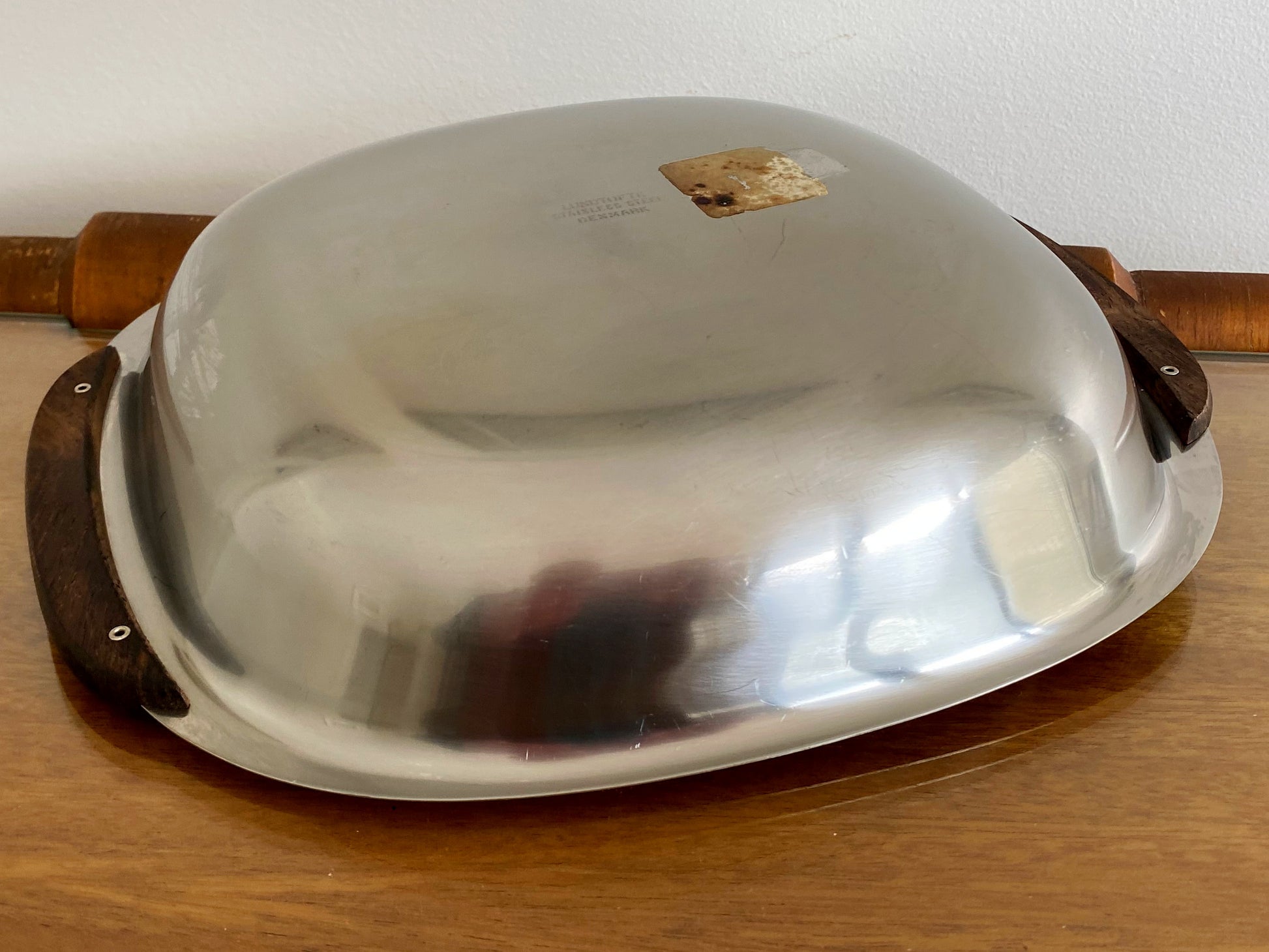 1960s LUNDTOFTE Lidded Serving Dish with Rosewood Handles - Busy Bowerbird