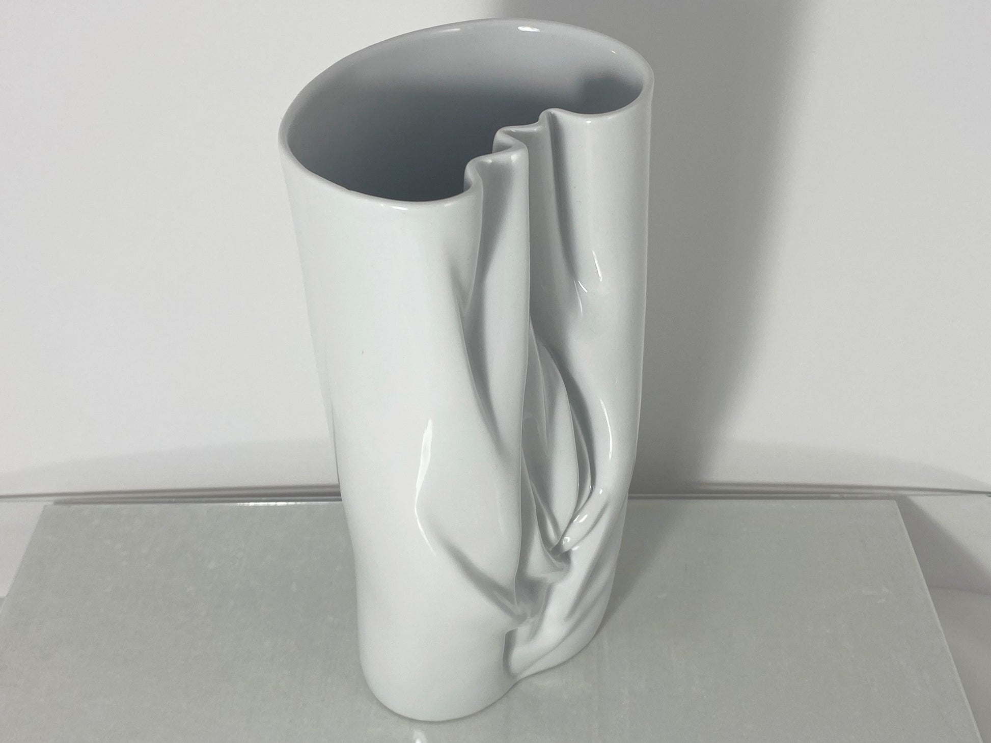 Meissen White Organic Structural 24 cm Porcelain Relief Vase | Stunning! - Busy Bowerbird