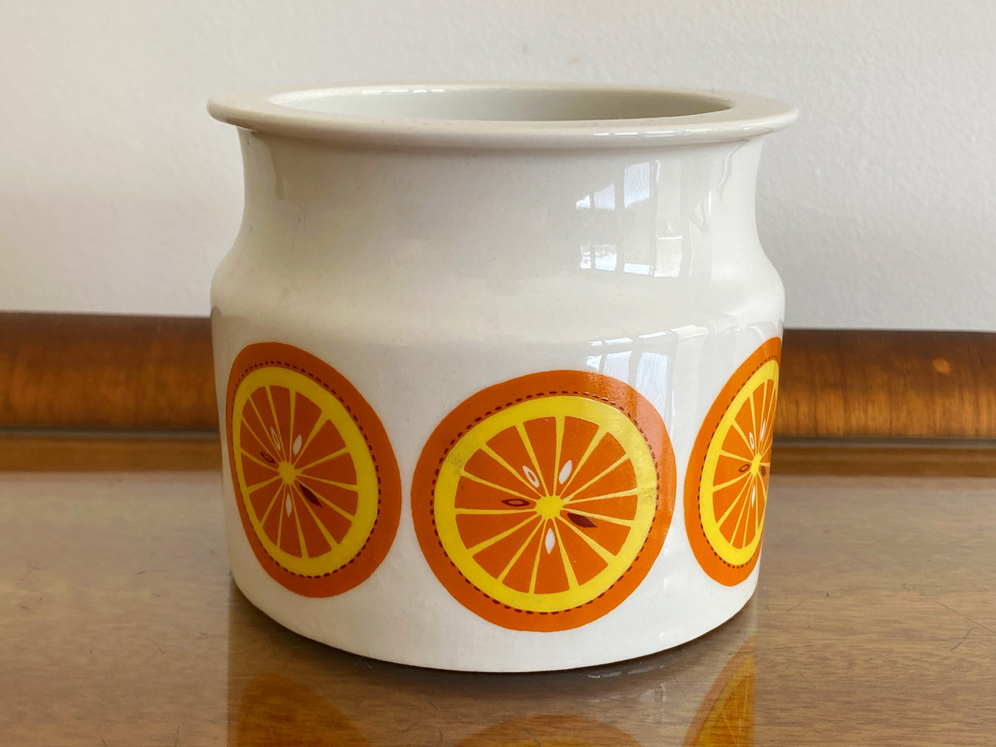 Vintage Arabia Finland POMONA Orange Pattern Marmalade Pot - Busy Bowerbird