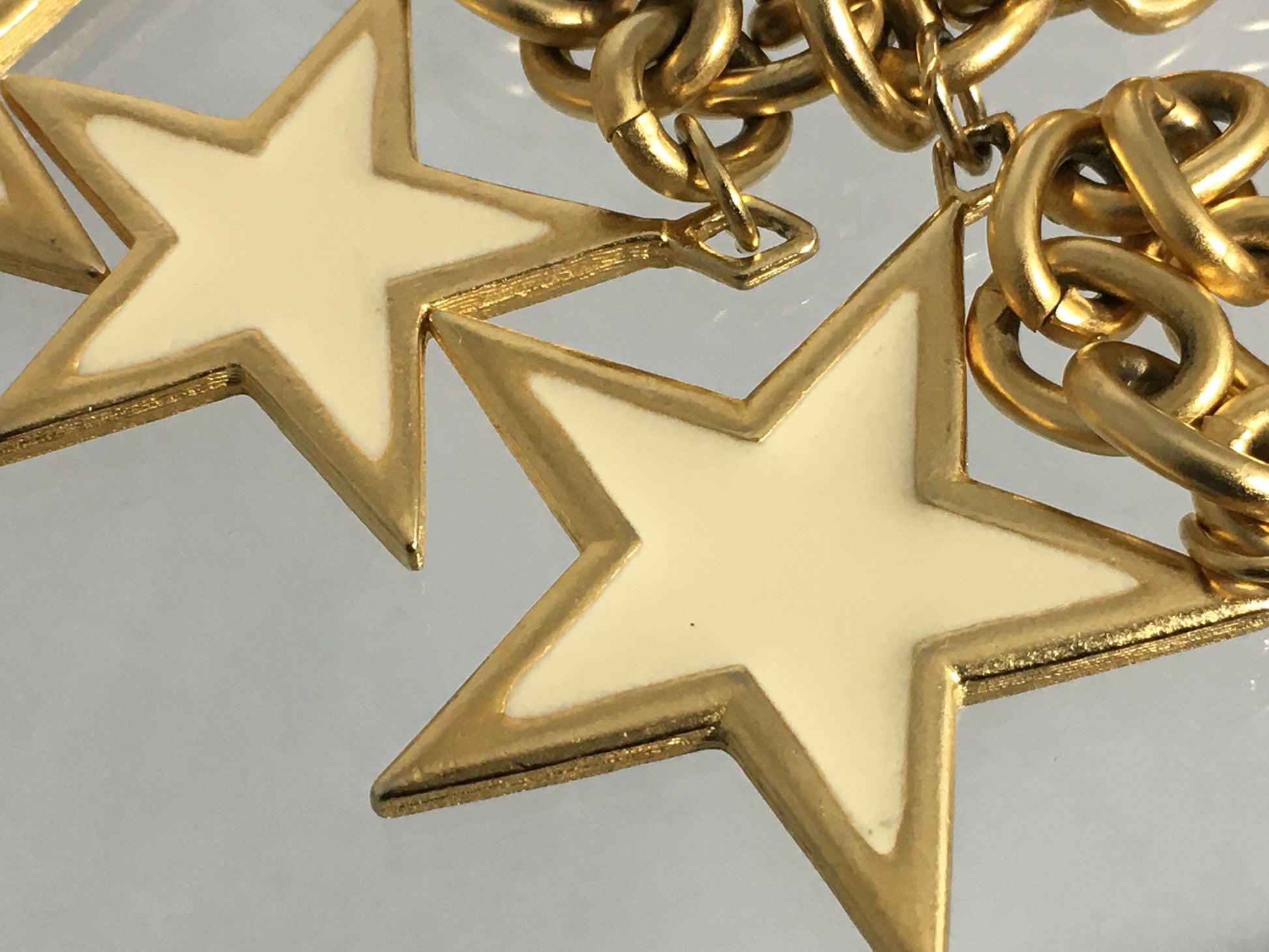 Vintage PREMIER DESIGNS Chunky Gold Chain Necklace | Five Enameled Stars - Busy Bowerbird