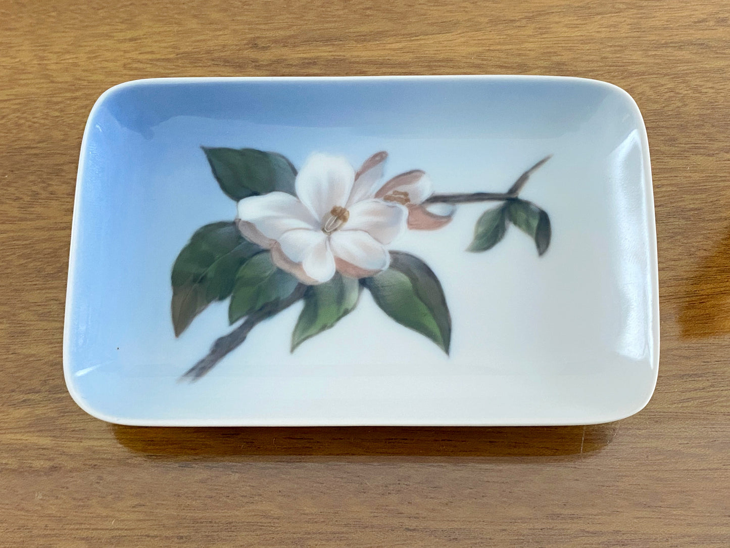 1980s Royal Copenhagen Porcelain 'White Blossom' Trinket Tray