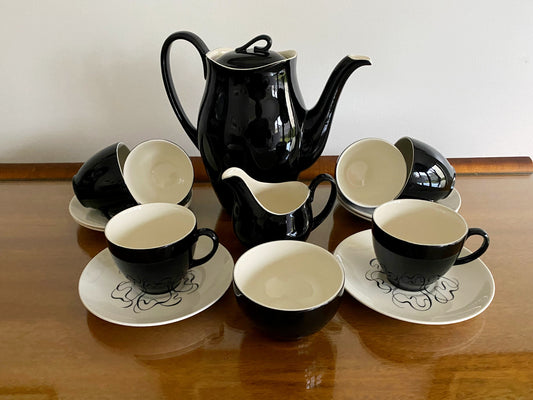 Mid-Century JOHNSON BROS. 'Black Prince' Coffee Service (x6) | Rare - Busy Bowerbird