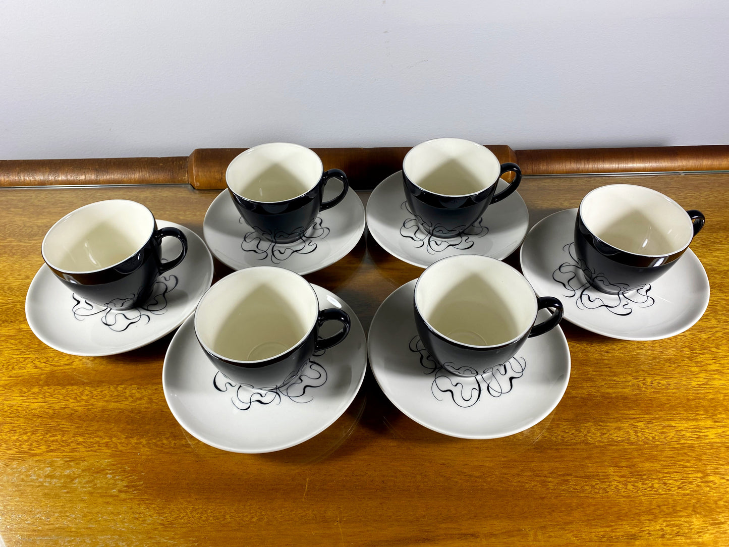 Mid-Century JOHNSON BROS. 'Black Prince' Coffee Service (x6) | Rare - Busy Bowerbird