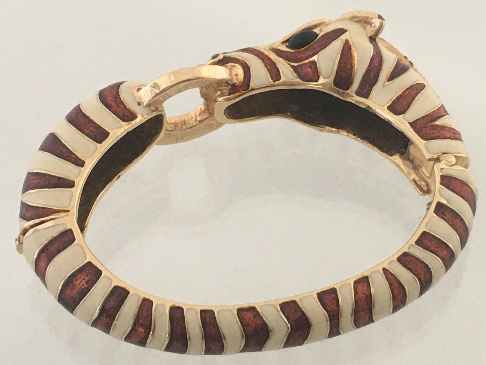 CINER 18 KT Gold-Plated & Enameled Zebra Bracelet | Swarovski Crystals | Stunning - Busy Bowerbird
