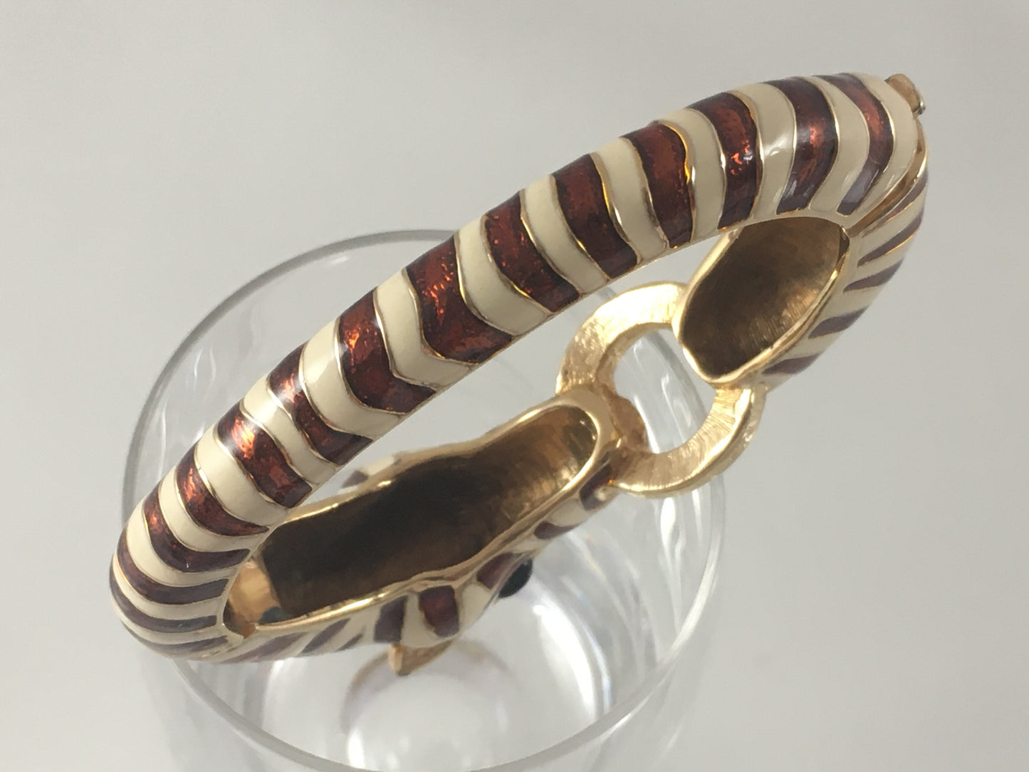 CINER 18 KT Gold-Plated & Enameled Zebra Bracelet | Swarovski Crystals | Stunning - Busy Bowerbird