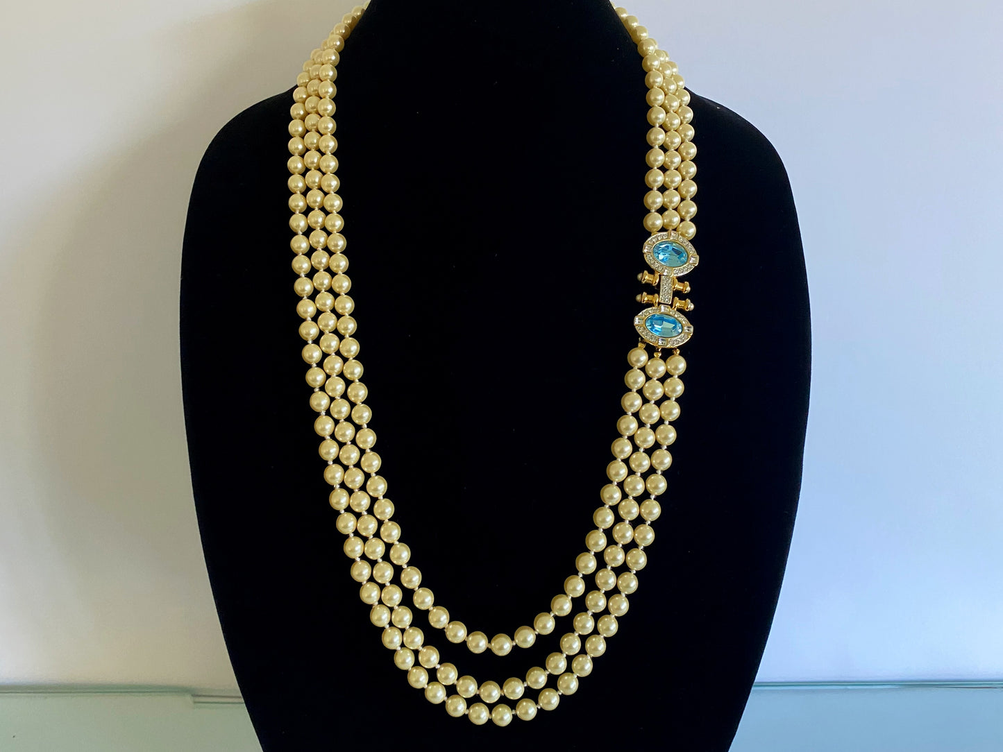 NOLAN MILLER 3-Strand Glass Bead 70 cm Necklace | Bold Statement Piece - Busy Bowerbird