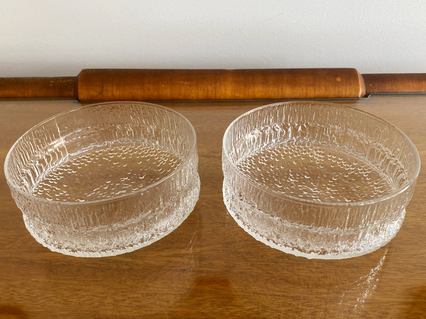 Two iittala 'PAADAR' Series Small Textured Glass Bowls | Tapio Wirkkala - Busy Bowerbird