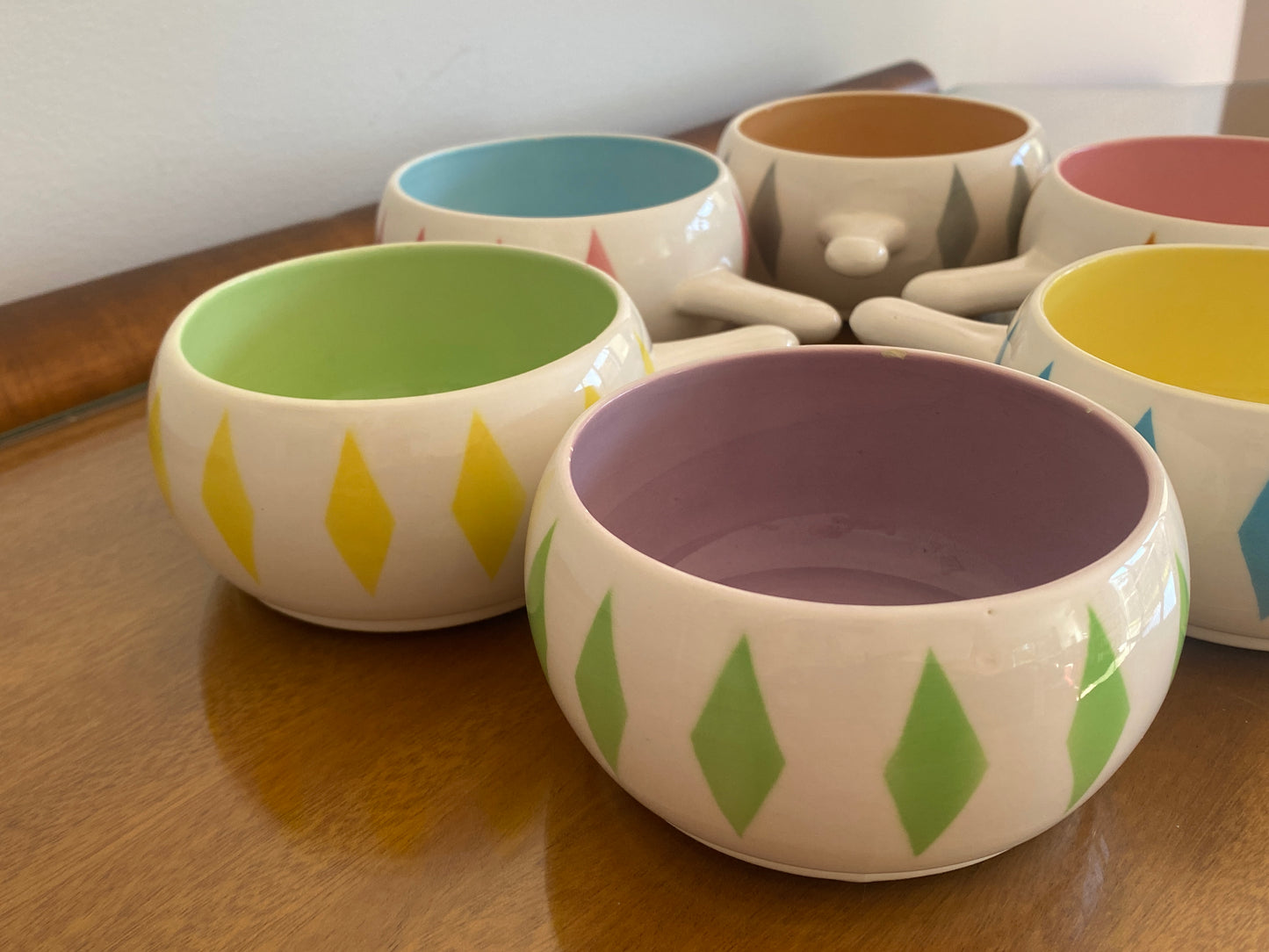 Mid-century harlequin ramekins