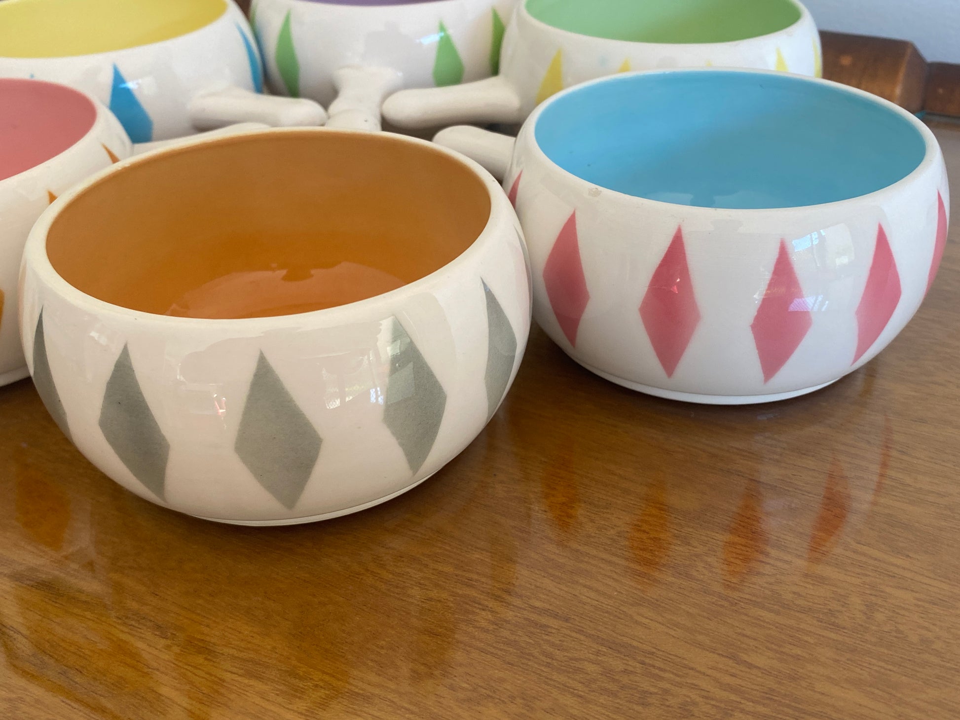 Mid-century harlequin ramekins