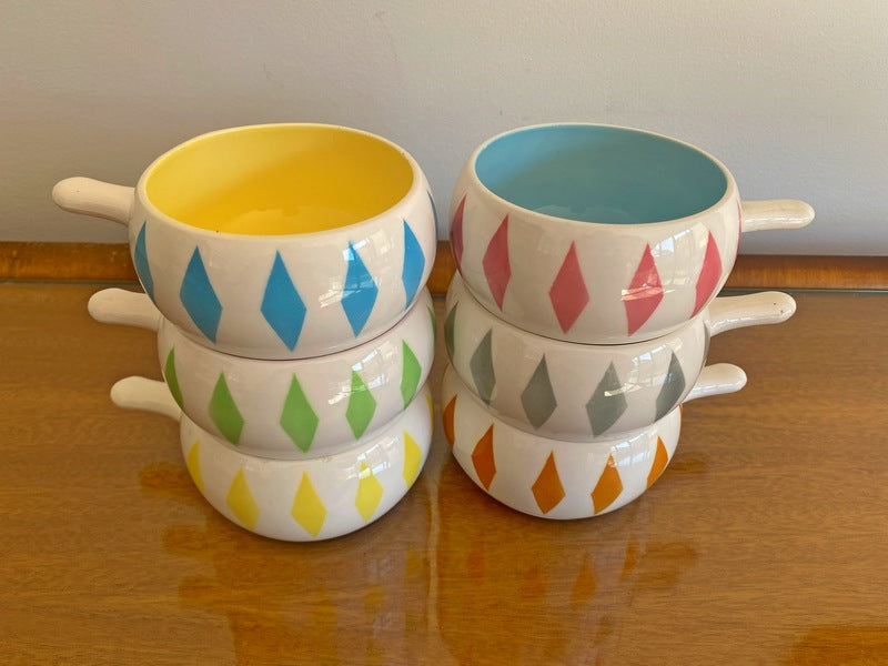 Mid-century harlequin ramekins