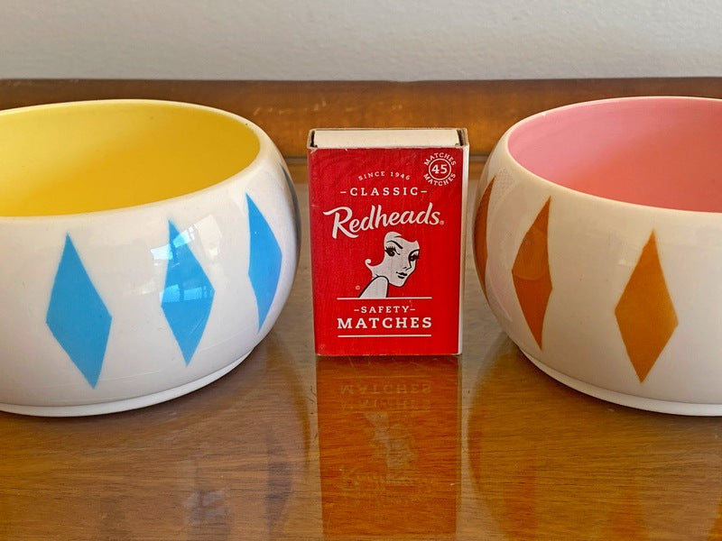 Mid-Century Harlequin Ramekins | Diamond Design | Made in Japan