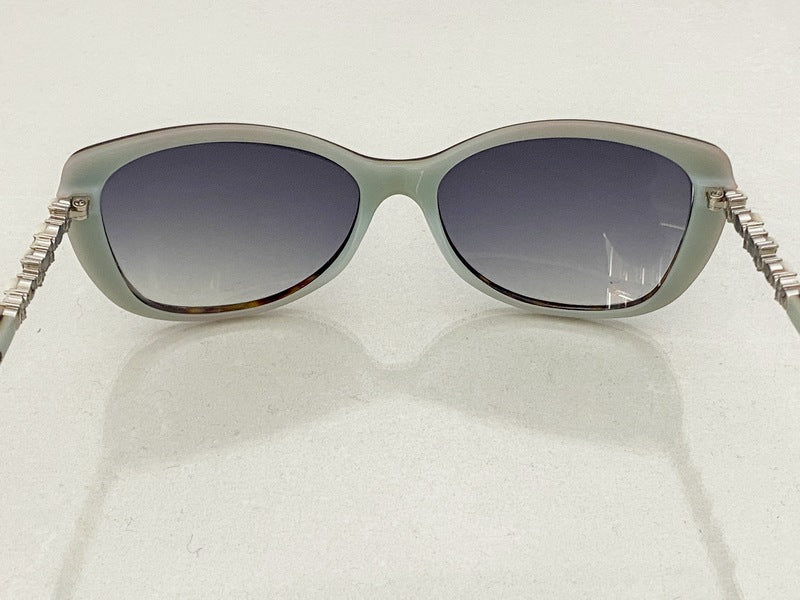 Tiffany Havana Sunglasses with Pearl and Crystal Accents in Original Hard Shell Case 