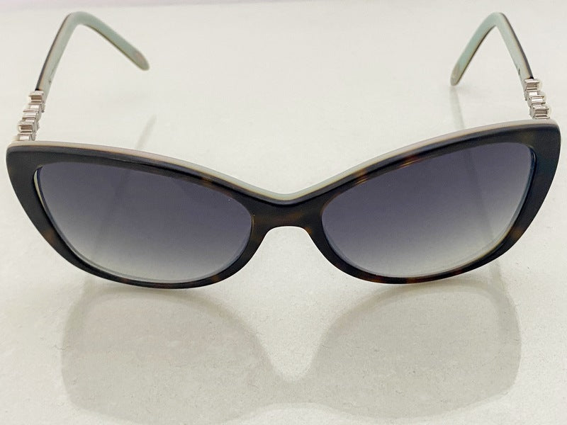 Tiffany Havana Sunglasses with Pearl and Crystal Accents in Original Hard Shell Case 