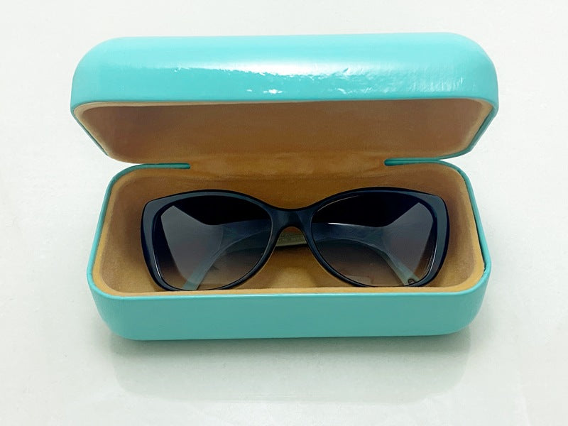 Tiffany Havana Sunglasses with Pearl and Crystal Accents in Original Hard Shell Case 