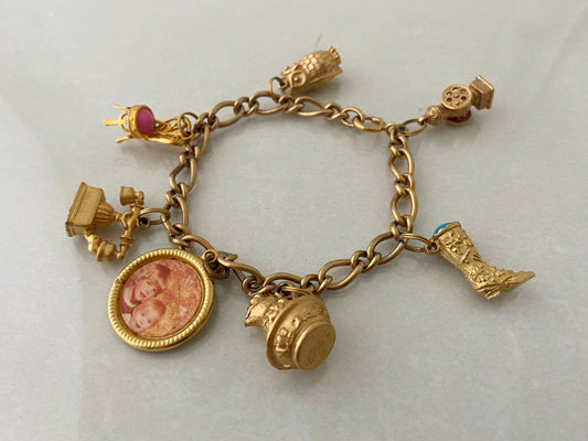 Vintage 1973 AVON Monopoly Charm Bracelet with Six Charms - Busy Bowerbird