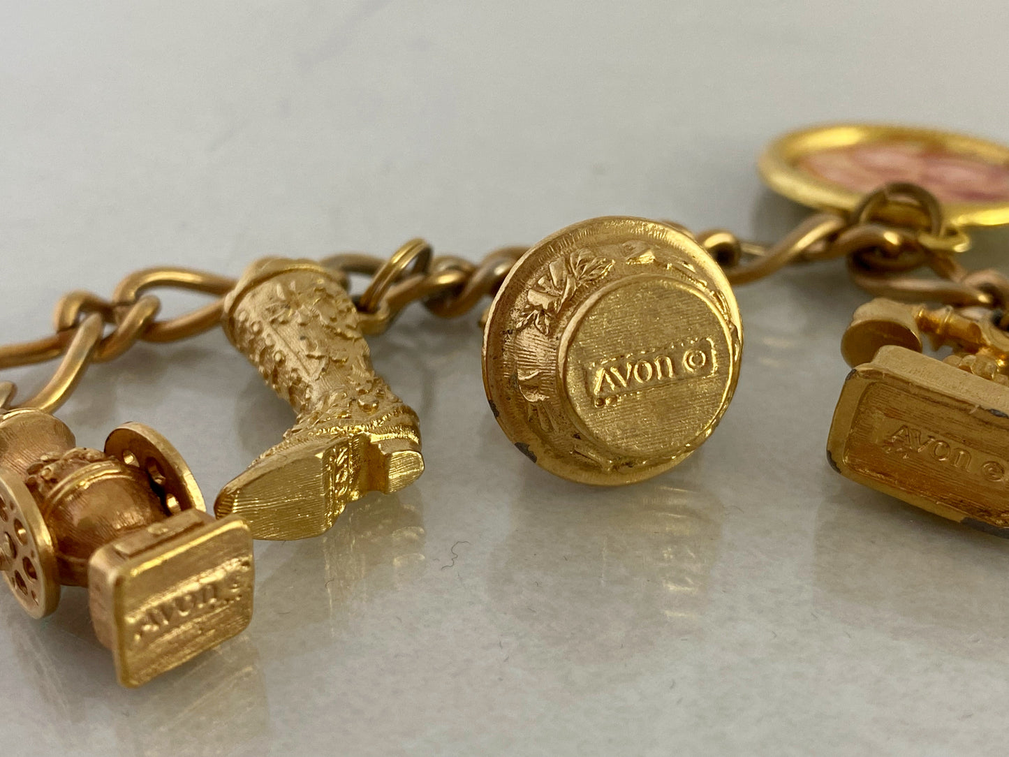 Vintage 1973 AVON Monopoly Charm Bracelet with Six Charms - Busy Bowerbird