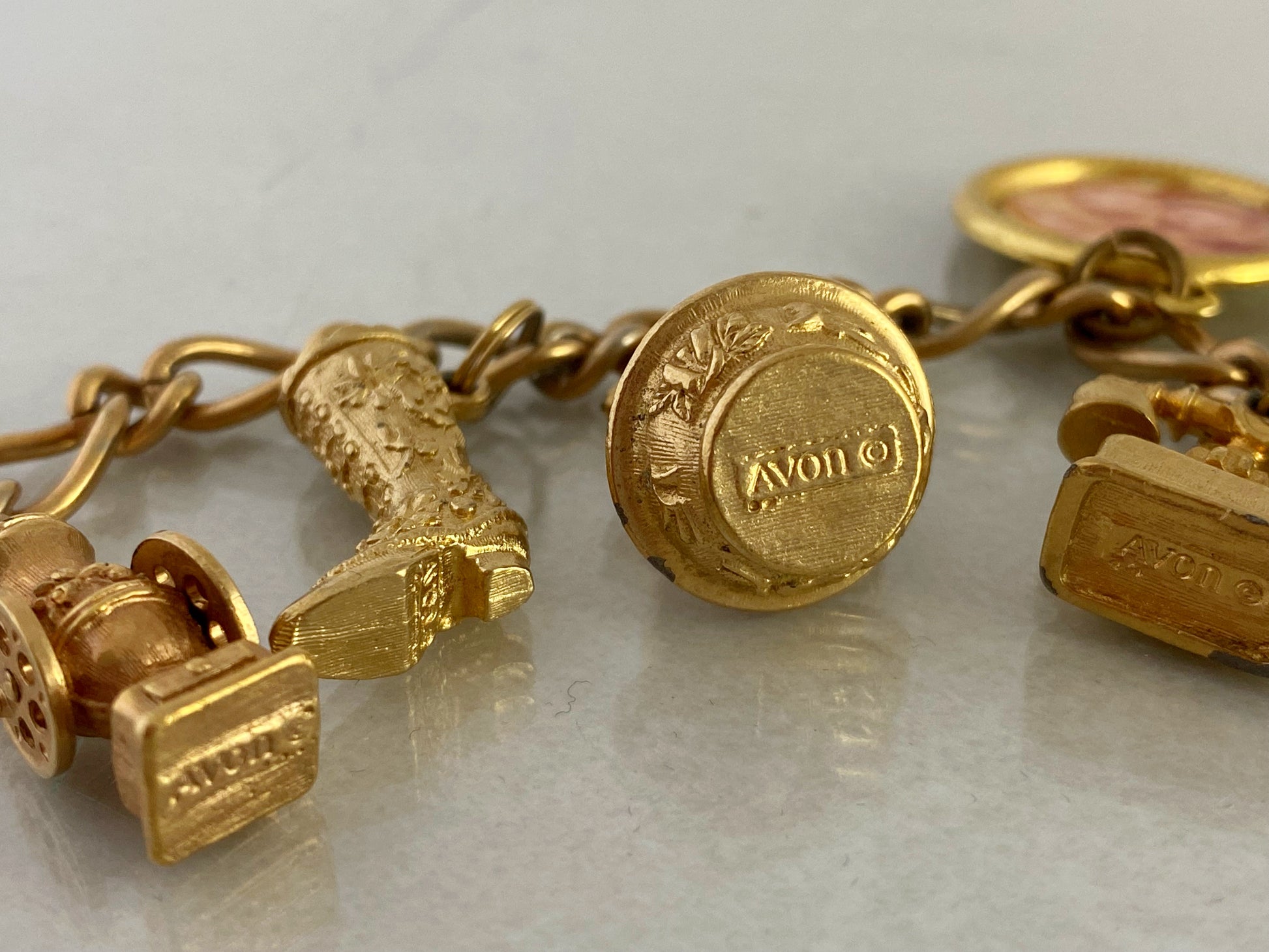 Vintage 1973 AVON Monopoly Charm Bracelet with Six Charms - Busy Bowerbird