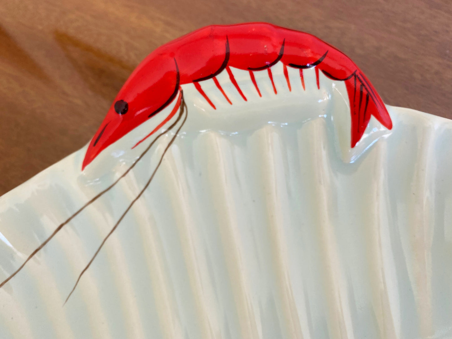 1950s DIANA POTTERY Shrimp-Handled, Shell-Shaped Divided Serving Dish - Busy Bowerbird